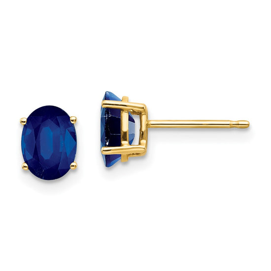 14k Oval Gemstone Earrings. -B Styles