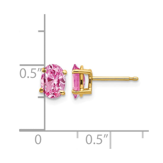 14k Oval Gemstone Earrings. -B Styles