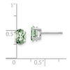 14k White Gold 7x5mm Oval Green Quartz Post Earrings