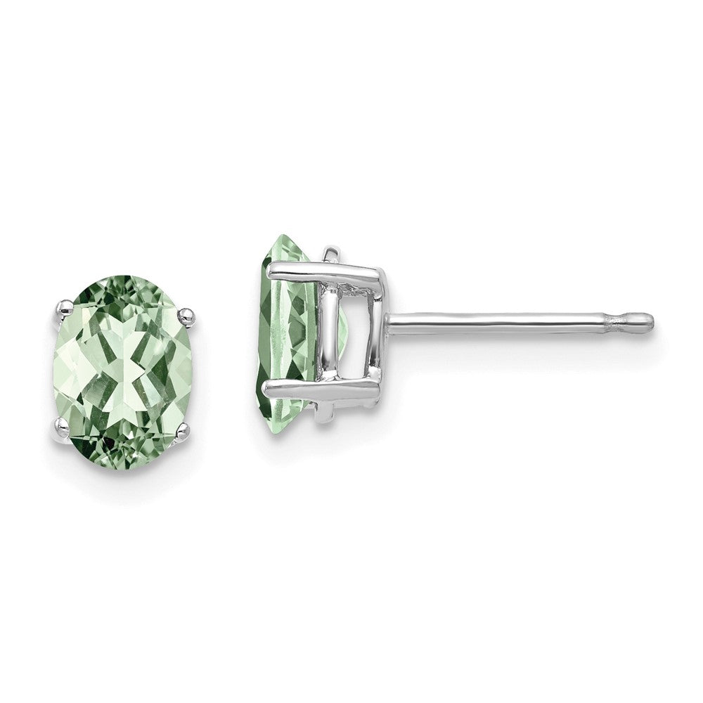 14k Oval Gemstone earring