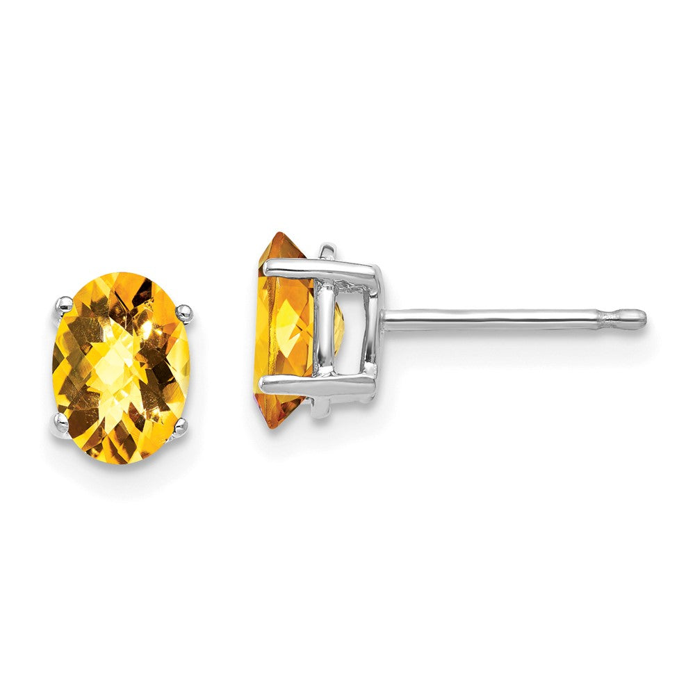 14k Oval Gemstone earring