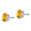 14k White Gold 7x5mm Oval Citrine Post Earrings