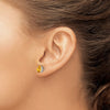 14k White Gold 7x5mm Oval Citrine Post Earrings