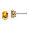 14k White Gold 7x5mm Oval Citrine Post Earrings