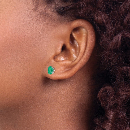14k Oval Gemstone Earrings. -B Styles