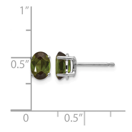 14k Oval Gemstone Earrings. -B Styles