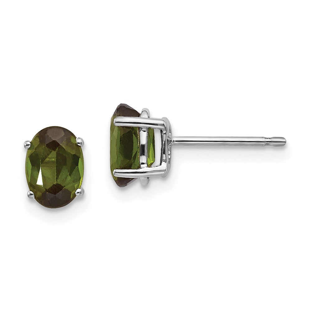 14k Oval Gemstone Earrings. -B Styles