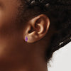 14k 8x6mm Oval Amethyst Post Earrings