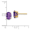 14k 8x6mm Oval Amethyst Post Earrings