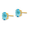 14k 8x6mm Oval Blue Topaz Post Earrings