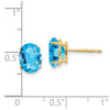 14k 8x6mm Oval Blue Topaz Post Earrings