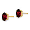 14k 8x6mm Oval Garnet Post Earrings