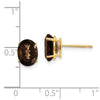 14k 8x6mm Oval Smoky Quartz Post Earrings