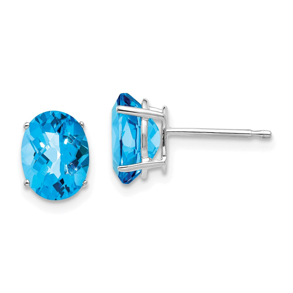 14k Oval Gemstone earring