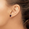 14k White Gold 8x6mm Oval Garnet Post Earrings