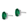 14k White Gold 8x6mm Oval Mount St. Helens Post Earrings