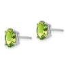 14k White Gold 8x6mm Oval Peridot Post Earrings