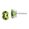14k White Gold 8x6mm Oval Peridot Post Earrings