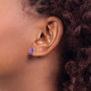 14k 9x7mm Oval Amethyst Post Earrings