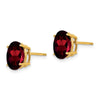 14k 9x7mm Oval Garnet Post Earrings