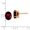 14k 9x7mm Oval Garnet Post Earrings