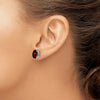 14k White Gold 9x7mm Oval Garnet Post Earrings