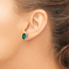 14k White Gold 9x7mm Oval Mount St. Helens Stud Earrings