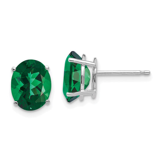 14k Oval Gemstone earring
