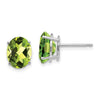 14k White Gold 9x7mm Oval Peridot Post Earrings