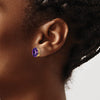 14k 10x8mm Oval Amethyst Checker Earrings