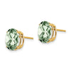 14k 10x8mm Oval Green Quartz Post Earrings