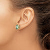 14k 10x8mm Oval Green Quartz Post Earrings