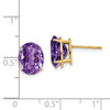 14k 10x8mm Oval Amethyst Post Earrings