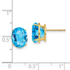 14k 10x8mm Oval Blue Topaz Post Earrings