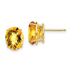 14k 10x8mm Oval Checker-cut Citrine Post Earrings