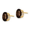 14k 10x8mm Oval Smoky Quartz Post Earrings