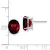 14k White Gold 10x8mm Oval Garnet Post Earrings