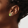 14k White Gold 10x8mm Oval Peridot Post Earrings