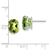 14k White Gold 10x8mm Oval Peridot Post Earrings