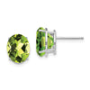 14k White Gold 10x8mm Oval Peridot Post Earrings