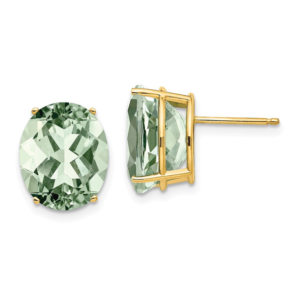 14k Oval Gemstone earring