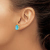14k 12x10mm Oval Blue Topaz Post Earrings