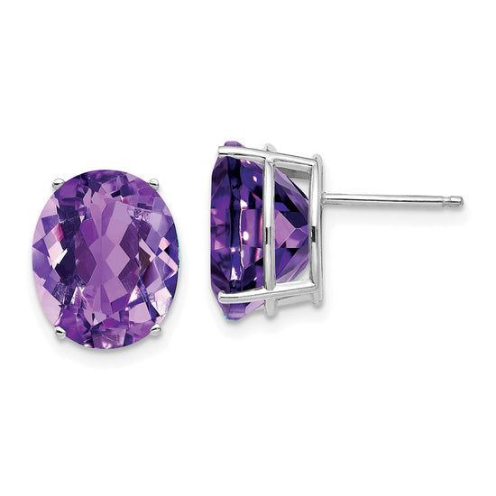 14k Oval Gemstone earring