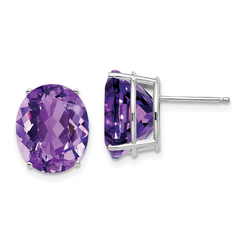 14k Oval Gemstone earring