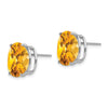14k White Gold 12x10mm Oval Citrine Post Earrings