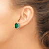 14k White Gold 12x10mm Oval Mount St. Helens Stud Earrings