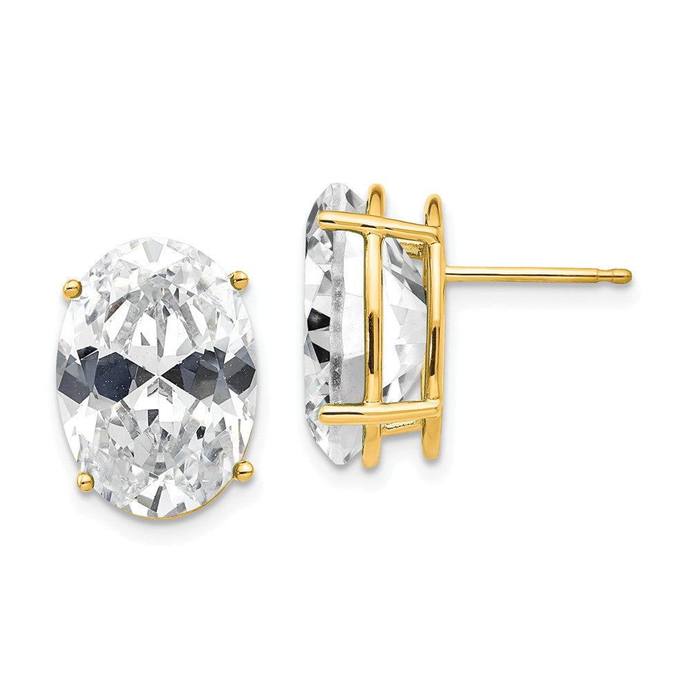 Gold CZ Stud Earrings