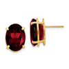 14k 14x10mm Oval Garnet Post Earrings