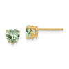 14k Heart Gemstone earring