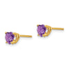 14k Heart Gemstone earring
